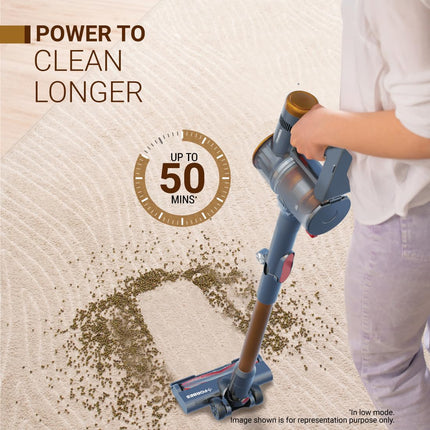 Eureka Forbes Kordfree K20 SuperSilent Cordless Vacuum Cleaner | Powerful 24 KPa Suction | 50 Min Runtime | Removable Battery| Handheld & Upright| Cyclonic Tech| 4 Accessories| HEPA,4-Stage Filtration 