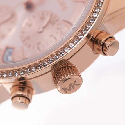 Michael Kors Stainless Steel Analog Gold Dial Women Watch-Mk6357, Rose Gold Band 