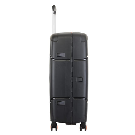American Tourister Circurity+ 68 CM 8 Wheel with 3 Point TSA Lock Trolley Bag for Travel | Small Polypropelene Suitcase with TSA Lock, Double Wheels & Flexi Packing Straps for Men & Women - Black 