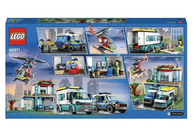 LEGO City Emergency Vehicles HQ 60371 Building Toy Set (706 Pcs),Multicolor 