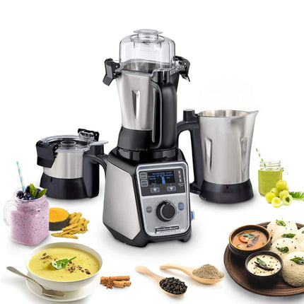 Hamilton Beach Professional Juicer Mixer Grinder 58770-IN, 1400 Watt Rated Motor, Triple Overload Protection, 3 Stainless Steel Leakproof Jars, Triple Safety Protection, Intelligent Controls, Black 