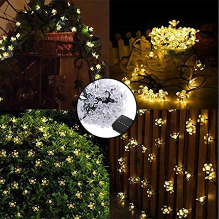 Epyz Solar Sakura Flower String Light Outdoor Waterproof Blossom String Light Solar Power for Garden,Lawn,Patio,Christmas Tree,Party Decorations [ 30 LED, Warm Yellow Light, Pack of 1 ] 