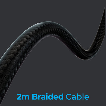 ZEBRONICS Jet Premium Wired Gaming On Ear Headphone with LED Light for earcups, 40mm Neodymium Drivers, 2 Meter Braided Cable, Flexible mic, Suspension Headband, 3.5mm + USB Connector (Black + Blue) 