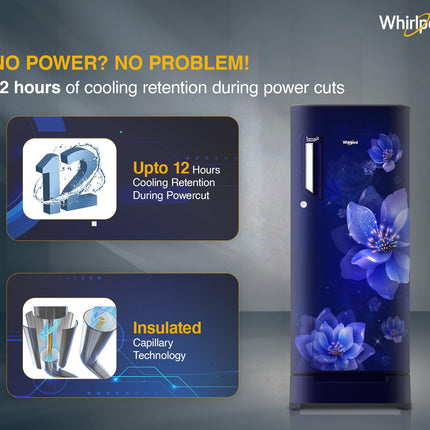 Whirlpool 192 L 4 Star Icemagic Powercool Direct-Cool Single Door Refrigerator with Base Drawer (215 IMPC ROY 4S SAPPHIRE MULIA-Z) 