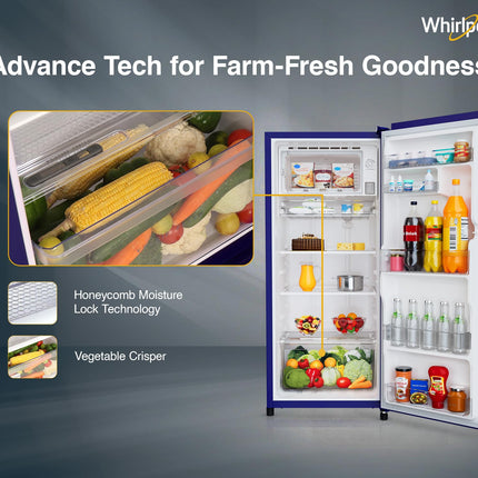 Whirlpool 192 L 4 Star Icemagic Powercool Direct-Cool Single Door Refrigerator (215 IMPC PRM 4S SAPPHIRE MULIA-Z) 