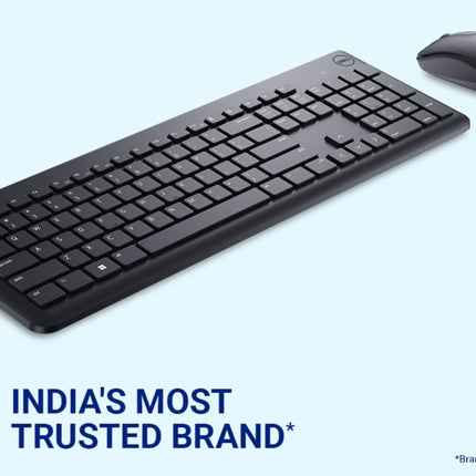 Dell KM3322W Wireless USB Keyboard and Mouse Combo, Anti-Fade & Spill-Resistant Keys, up to 36 Month Battery Life, 3Y Advance Exchange Warranty - Black 