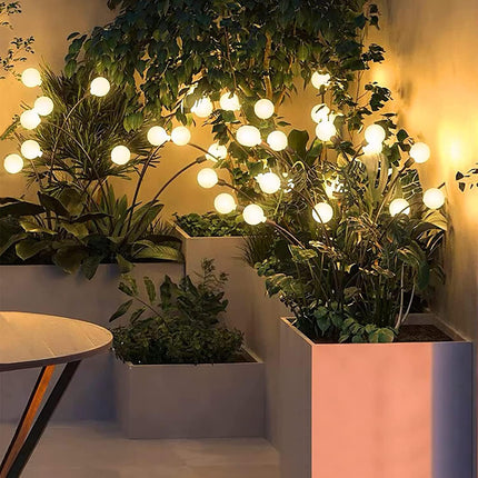 AAOVEFOX 8 LED Solar Garden Light Sway by Wind Waterproof Outdoor Decoration Night Light Yard Patio Pathway Garden/Balcony/Terrace Plant Decoration(Warm White) (1) 