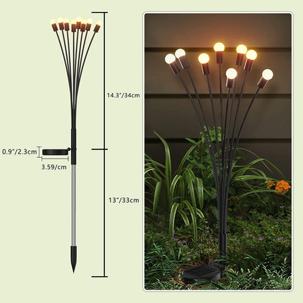 AAOVEFOX 8 LED Solar Garden Light Sway by Wind Waterproof Outdoor Decoration Night Light Yard Patio Pathway Garden/Balcony/Terrace Plant Decoration(Warm White) (1) 