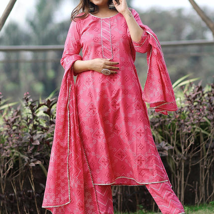 Libas Women's Cotton Kurta Sets (33127O_Magenta 