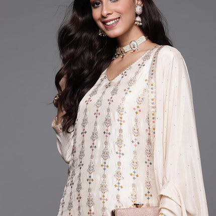 Libas Women's Silk Blend Kurta Sets (33338O_Beige 