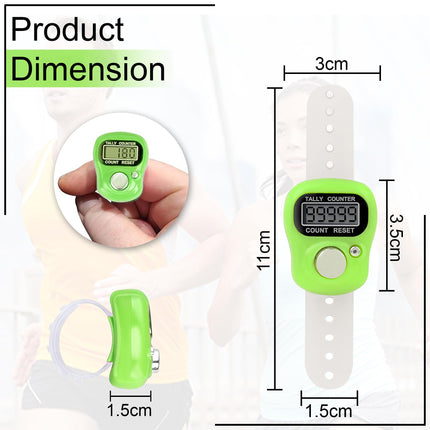 GLUN® Finger Ring Counter, Pack of 2, 4 Digit Hand Clicker Tally Counter Multicolour with Clear Visible Numbers, Useful for Various Counting Purposes 