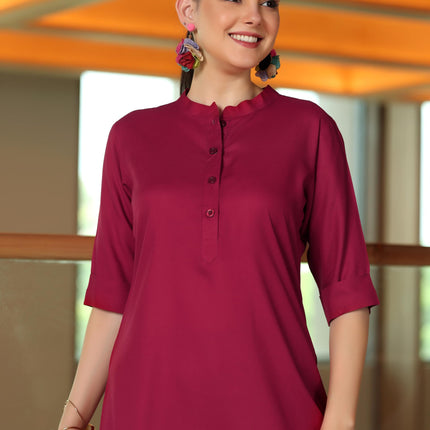 Libas Women's Straight Tunics (58213_Maroon 