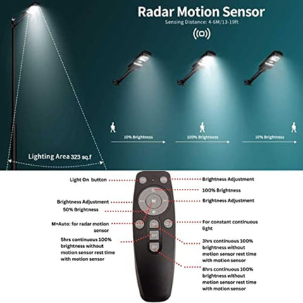 Homehop All in One Solar Street Light 30W Motion Sensor Wall Home Garden Security Waterproof Automatic Wireless Lamp with Remote .(ABS, Cool White, Pack of 1) 
