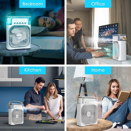 DADLM® Mini Cooler for Room Cooling Mini AC Portable Mini Fan Artic Cooler with 7 Colors LED Light, 1/2/3 H Timer, 3 Wind Speeds and 3 Spray Modes for Office,Home,Dorm,Travel* (1) 