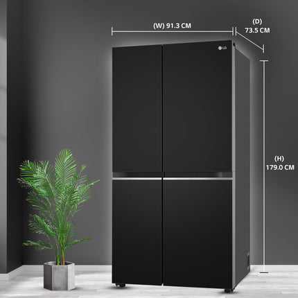 LG 655 L Frost Free Smart Inverter Double Door Side by Side Refrigerator (GL-B257HWBY, Western Black, Express Freezing | Multi Air-Flow) 