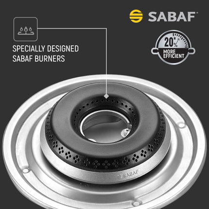 Prestige Efficia Convertible 4 Burner Glasstop Hob|One-Touch Advance Auto-Ignition|Cast-Iron Pan Support|Toughened Glass|SABAF Burners|Ultra-Slim Body|5 Years Warranty on Glass|Black 