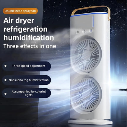 OWME Mini Air Cooler for Room Cooling AC Portable Mini Fan | Artic Cooler with 280ml | Rechargeable Mist Cooling Fan | 3 H Timer, 3 Wind Speeds, and 3 Spray Modes for Office, Home, Kitchen - White 