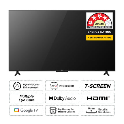 TCL 139 cm (55 inches) Metallic Bezel-Less Series 4K Ultra HD Smart LED Google TV 55P655 