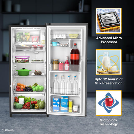 Whirlpool 192 L 3 Star Vitamagic PRO Frost Free Direct-Cool Single Door Refrigerator (215 VITAMAGIC PRO PRM 3S MAGNUM STEEL-Z Fridge, Silver, Auto Defrost Technology, 2024 Model) 
