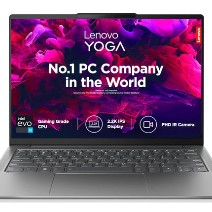 Lenovo Yoga Slim 6 12th Gen Intel Evo Core i5 1240P 14"(35.5cm) 2.2K 300Nit Laptop (16GB/512GB SSD/60Hz Refresh/Win 11/Office 21/Backlit KB/1Yr Warranty/Alexa/3 Month Game Pass/Grey/1.3Kg), 82WU0095IN 