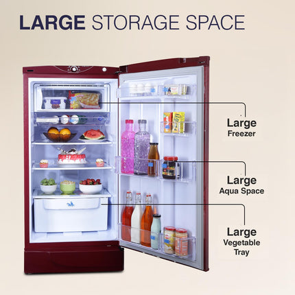 Godrej 180 L 1 Star Advanced Capillary Technology Direct Cool Single Door Refrigerator (2025 Model, RD EDGE 190A TRF ST WN, Steel Wine) 
