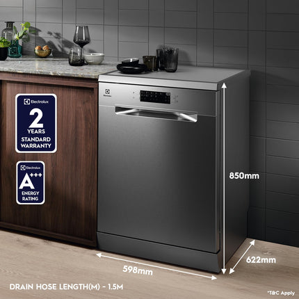 Electrolux 14 Place Settings Dishwasher Machine for Home, Fully Automatic with AirDry, In-Built Heater, Stainless Steel, UltimateCare 700, ESM48310SX 