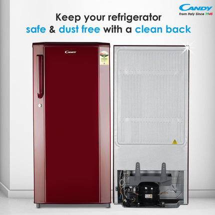 CANDY 165L 1 Star Direct Cool Single Door Refrigerator with Stabilizer free Operation (Red Mono, CSD1761RM) 