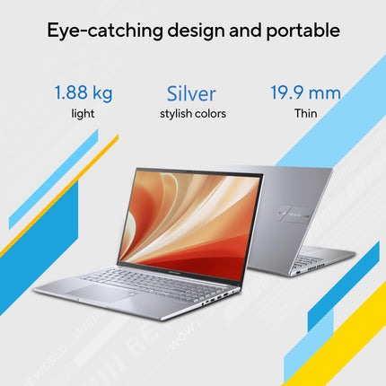 ASUS Vivobook 16" FHD+ (1920 X 1200), 60Hz 300Nits, Core i5-12500H, (16GB RAM/512GB SSD/Intel Iris X? Graphics/Win 11/Office Home/Fingerprint/42Whr Battery/Transparent Silver/1.88Kg), X1605ZAC-MB541WS 