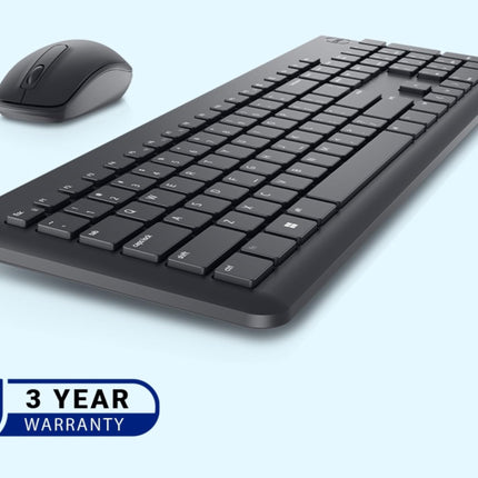 Dell KM3322W Wireless USB Keyboard and Mouse Combo, Anti-Fade & Spill-Resistant Keys, up to 36 Month Battery Life, 3Y Advance Exchange Warranty - Black 