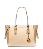 MICHAEL MICHAEL KORS Women's Voyager Medium Crossgrain Leather Tote Bag, Buttermilk Multi, Buttermilk Multi 