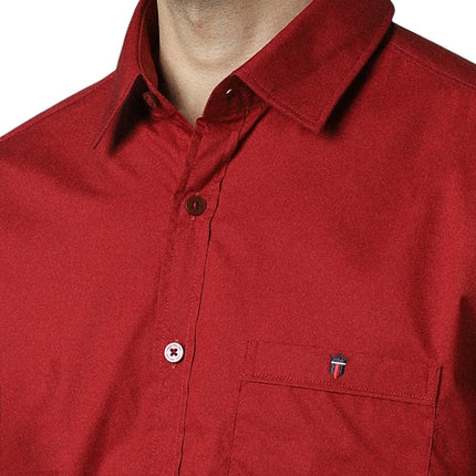 Louis Philippe Men's Slim Fit Shirt (LYSFSSLFL89977_Red 