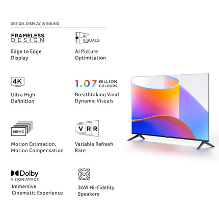 acer 139 cm (55 inches) I Pro Series 4K Ultra HD LED Smart Google TV AR55UDIGU2875AT (Black) 