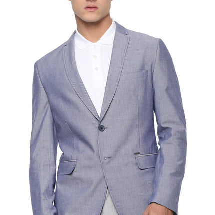Van Heusen Men's Cotton Blazer (VSBZWSLF912968_Blue_40) 