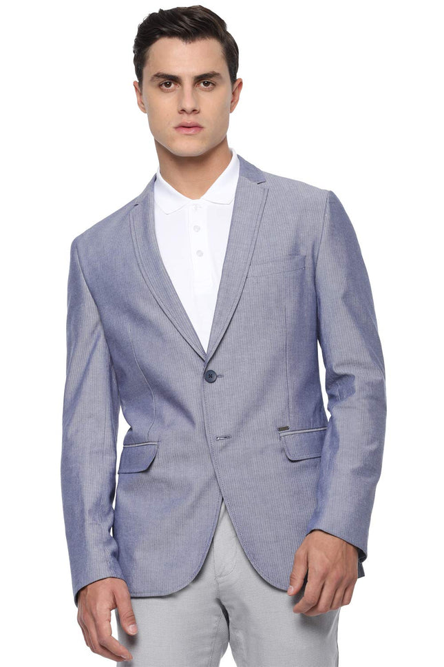 Van Heusen Men's Cotton Blazer (VSBZWSLF912968_Blue_40) 