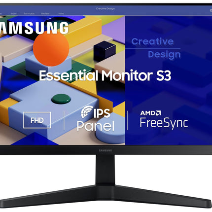 Samsung 22-inch (54.6cm) FHD Flat 1,920 x 1,080 Monitor, IPS, 75 Hz, Bezel Less Design, AMD FreeSync, Flicker Free, HDMI, D-sub, (LS22C310EAWXXL, Black) 