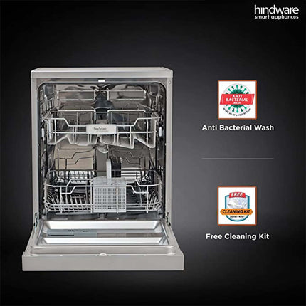 Hindware Smart Appliances Marcelo 12 Place Settings Auto-Clean Dishwasher With 6 Wash Programs & Half Load Function (DW100003) (Silver) 