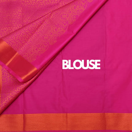 Kanchipuram Pure Silk Saree Original Golden Zari Intricate Jacquard Weaves Traditional Rich Border & Contrast Zari Rich Pallu(Green)-Silk Mark 