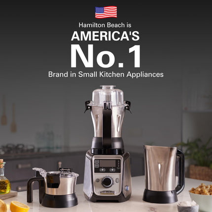 Hamilton Beach Professional Juicer Mixer Grinder 58770-IN, 1400 Watt Rated Motor, Triple Overload Protection, 3 Stainless Steel Leakproof Jars, Triple Safety Protection, Intelligent Controls, Black 