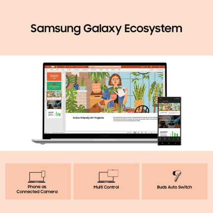 Samsung Galaxy Book4 (Gray, 16GB RAM, 512GB SSD) | 15.6" Full HD Screen | Intel Core i5 1335U Processor | Windows 11 Home | MS Office 2021 | Fingerprint Reader | Intel Iris XE Graphics | RJ45 LAN Port 