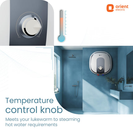 Orient Electric AQUATOR+ | 25L Storage water heater| 5 Ultra-diamond Glassline coated tank | Suitable for high-rise buildings | 7 year tank warranty | Free Installation and Connecting Pipes 