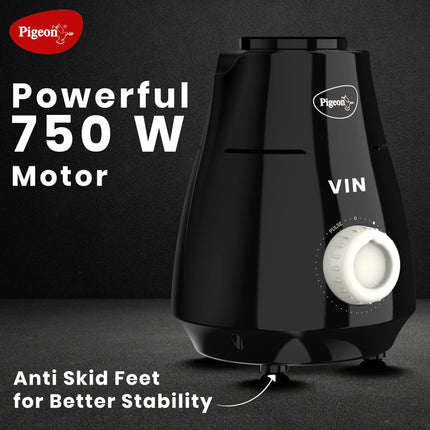 Pigeon by Stovekraft VIN Mixer Grinder Machine for Kitchen | 750 Watts | 3 MultiPurpose Jars for Juicing | Chutney Making | Dry Grinding | Wet Grinding | Mincing | Blender | Mixer | 2 Year Warranty 