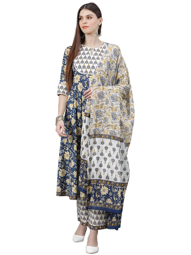 Libas Women's Cotton Kurta Sets (13033O_Multicoloured 