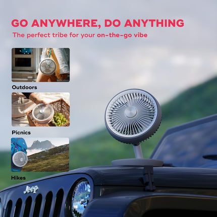 NUUK FOLDE V2 Personal Rechargeable Fan For Travel | Folds 180° & Fits In Any Bag | Cordless, 7-Inch |16 Hr Run Time, 4 Wind Speeds | Super Silent BLDC Motor |For Hiking,Picnics, Beach,Camping, Pink 