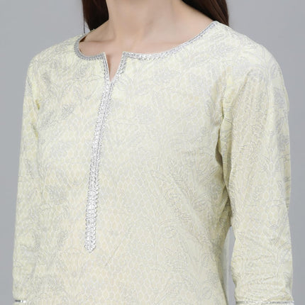 Libas Women's Cotton Kurta Sets (13040O_Yellow 