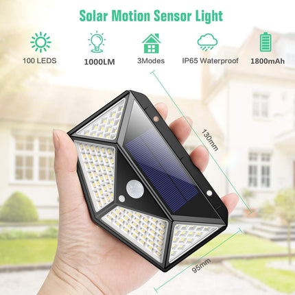 BELIONERA Garden Wall Fence Farmhouse Waterproof Automatic On/100LED Solar Light Motion Sensor Smart LED Solar Lights for Outdoor,Yard,Patio (ABS) 