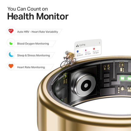 boAt New Launch SmartRing Active Plus, Auto Heart Rate, Sleep, SpO2, Stress & Skin Temperature Monitor, Stainless-Steel Build, Lightweight, 30-Days Battery, Magnetic Charging Case(8, Rose Gold) 