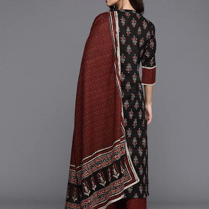 Libas Women's Cotton Kurta Sets (20119O_Black 