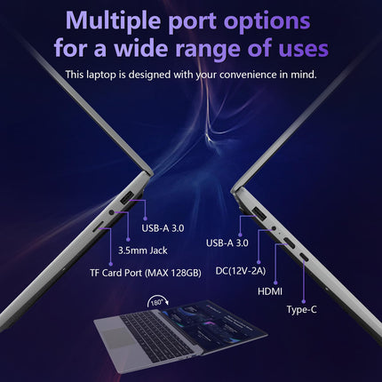 FOLINHAM 14.1 Inch Laptop PC, 8GB RAM 512GB SSD Windows 11 Pro Notebook Computer, FHD 1920x1080 Display, Celeron Processor Up to 2.8GHz, USB 3.0, Type-C, Mini-HDMI, 2.4/5G WiFi, BT4.2, 7.6V/5000mAh 