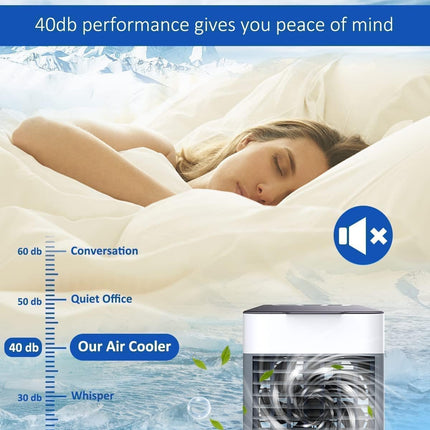 JUGUTEE Portable-Ac-Mini-Cooler-Fan-for-Room-Cooling-Rechargeable-Fan-Portable-Ac-for-Home-Portable-Air-Conditioners-Water-Mini-Humidifier-Hanging-Closet-Shelves (Multi) 