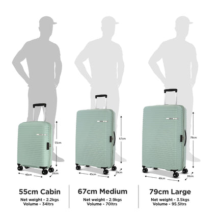 American Tourister Cabin Liftoff 55 CM Small Polypropylene (PP) Hard 8 Wheels Spinner Luggage/Suitcase/Trolley Bag for Travel (Sea Blue) 